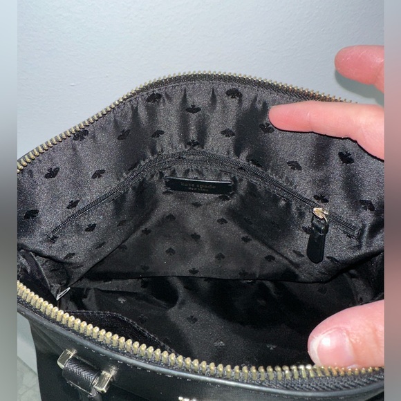 Kate Spade Black Handbag with gold hardware. Crossbody Strap included. - Picture 7 of 16